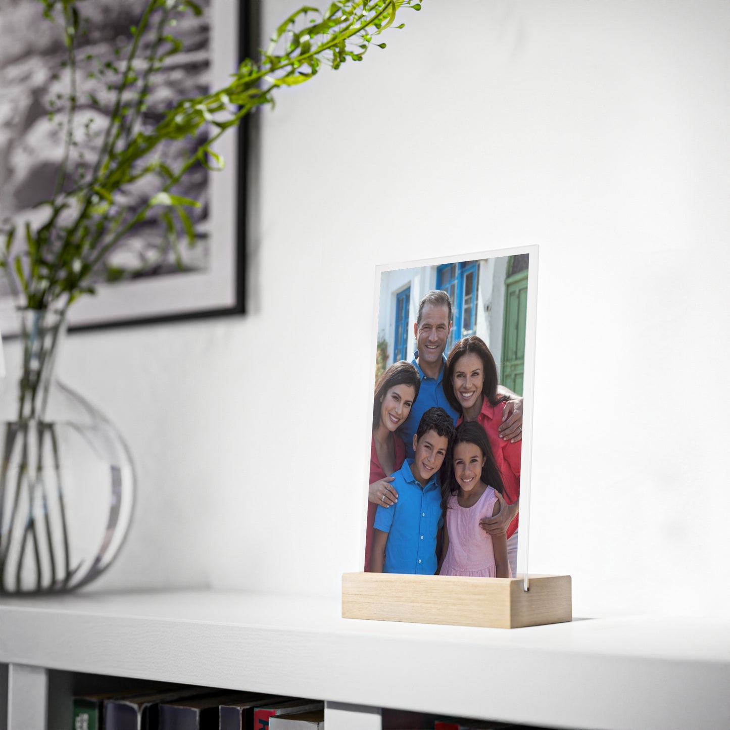 Panneau en acrylique avec support en bois personnalisé