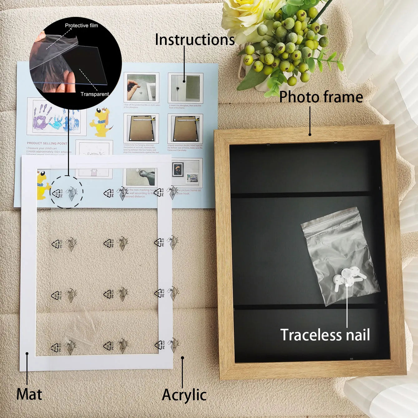Cadre d’Art Enfant Magnétique – Affichage Facile pour Dessins, Photos & Peintures