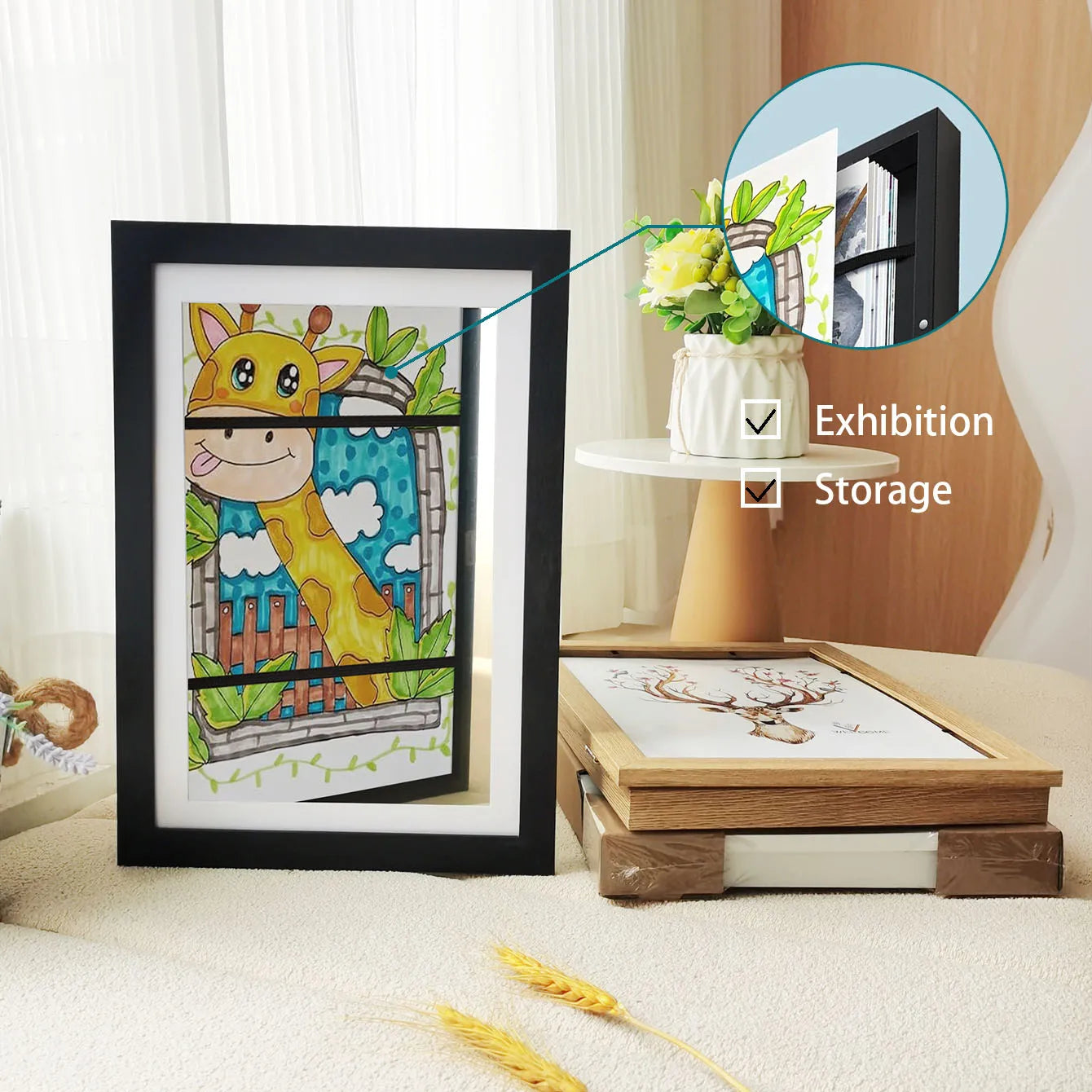 Cadre d’Art Enfant Magnétique – Affichage Facile pour Dessins, Photos & Peintures